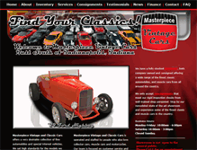 Tablet Screenshot of masterpiecevintagecars.com